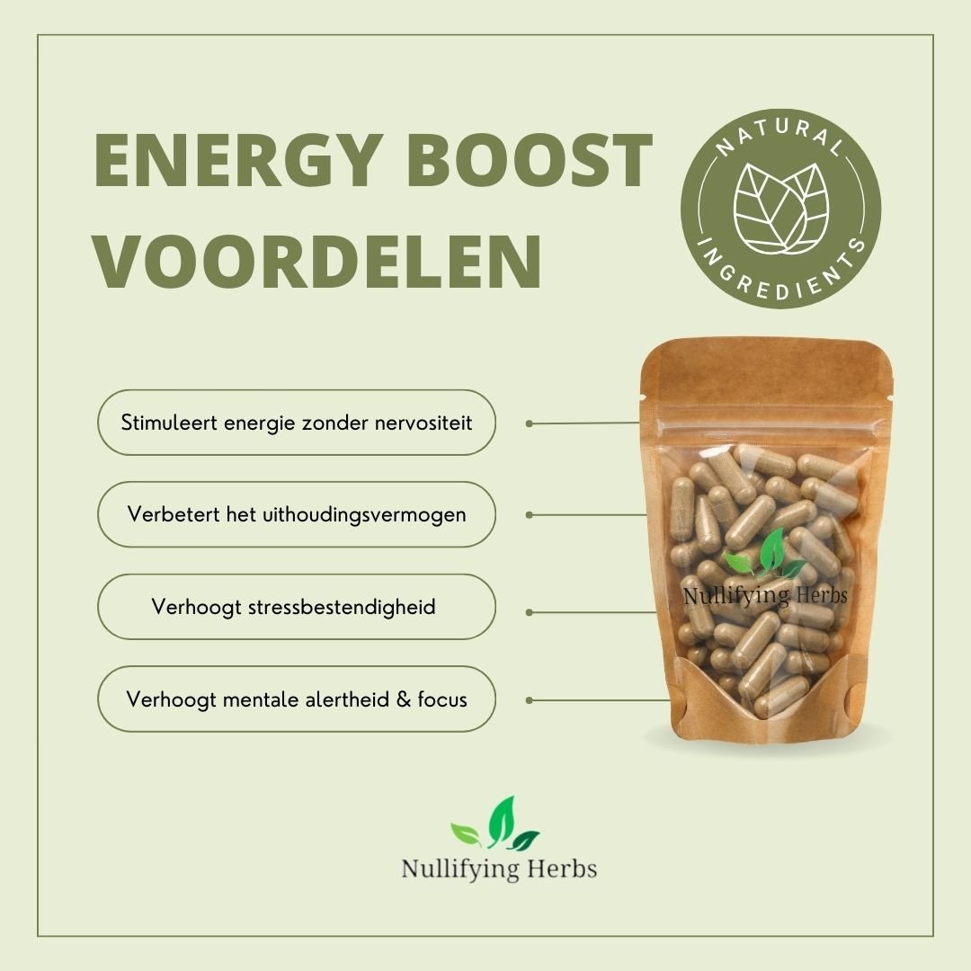 Energy Boost Bundel - Natuurlijke Supplementen voor meer Energie - Nullifying Herbs