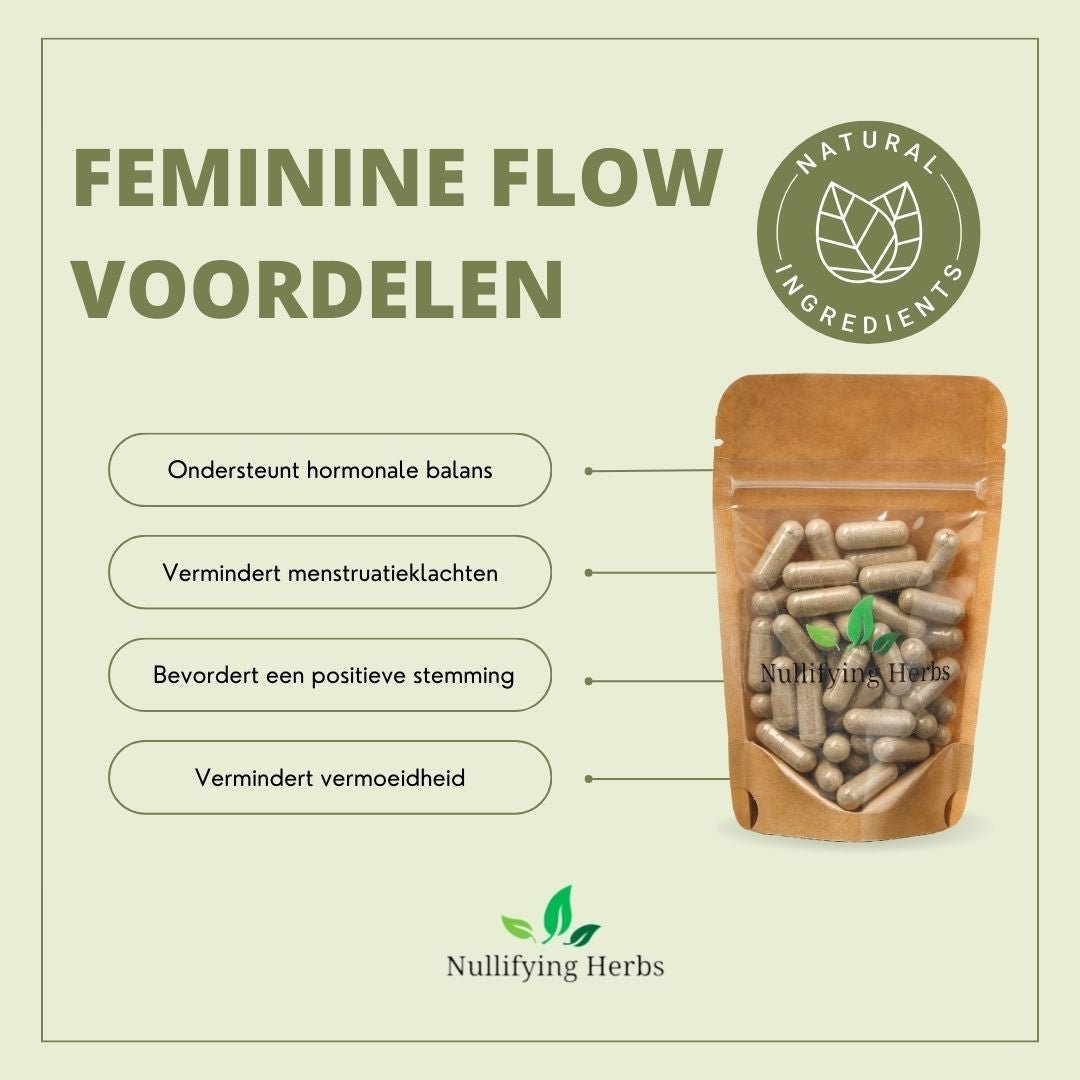 Feminine Flow - Natuurlijke Ondersteuning voor Vrouwelijk Balans - Nullifying Herbs