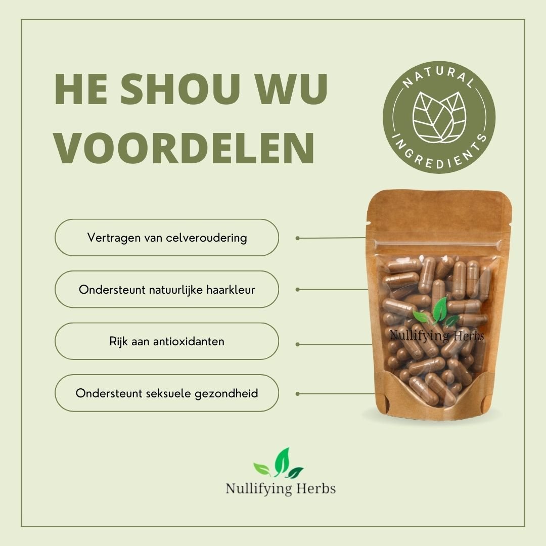 He Shou Wu - Paddenstoel van Vitaliteit - Nullifying Herbs