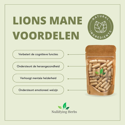 Lions Mane - Paddenstoel voor het Brein - Nullifying Herbs