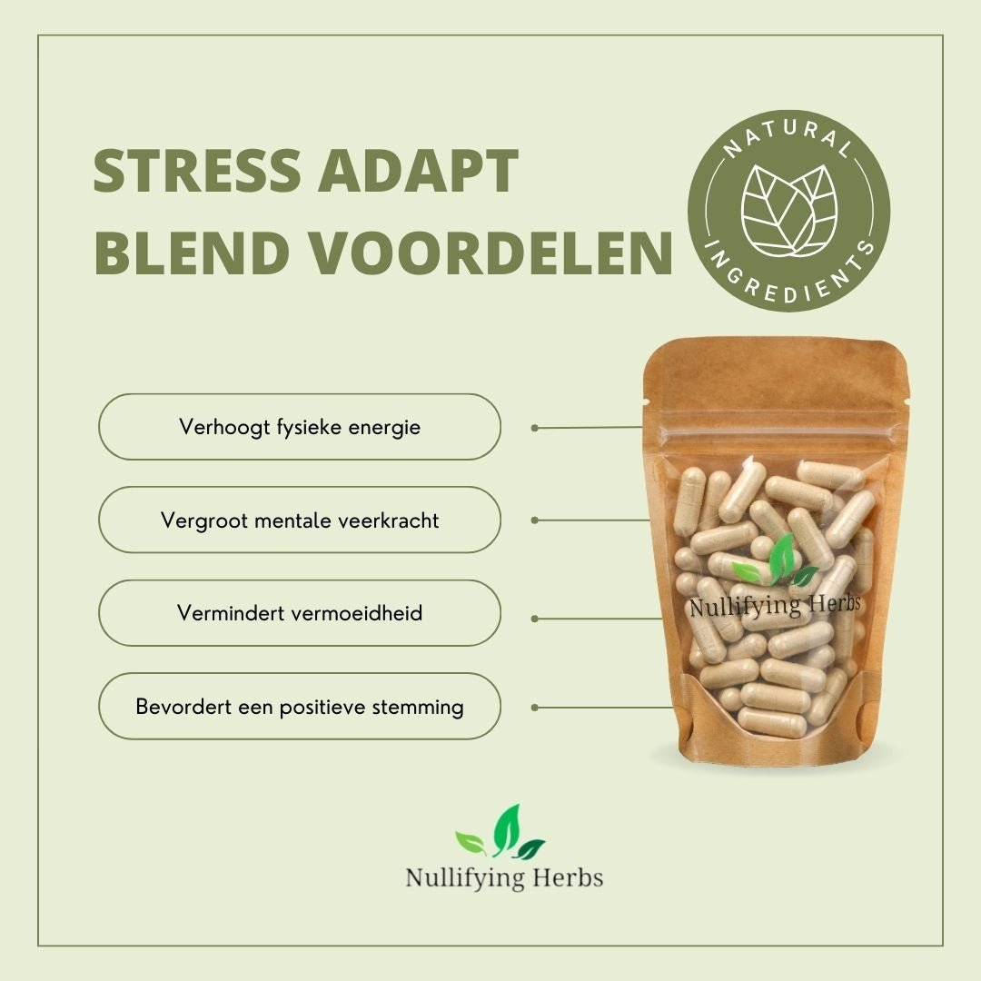 Stress Adapt Blend - Natuurlijke Adaptogenen voor Meer Veerkracht - Nullifying Herbs