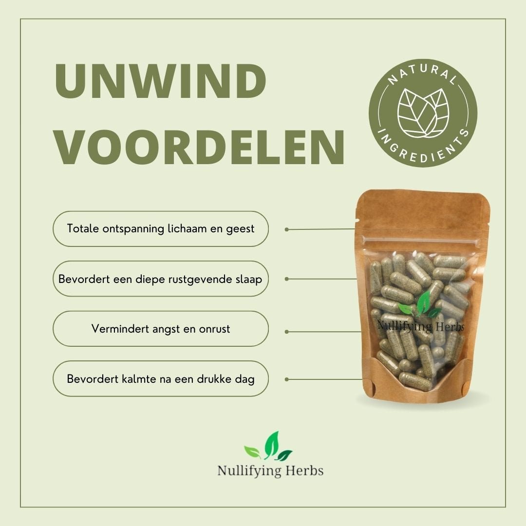 Unwind - Natuurlijke Kruidenformule voor Ontspanning & Slaap - Nullifying Herbs